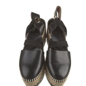Tory Burch Black Espadrille Wedge Sandals